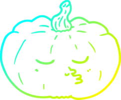 cold gradient line drawing of a cartoon pumpkin png