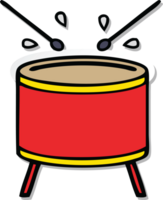 sticker of a cute cartoon beating drum png