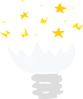 flat color style cartoon exploding light bulb png