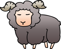 gradient shaded quirky cartoon ram png