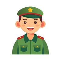 Happy military flat illustration on white background vector