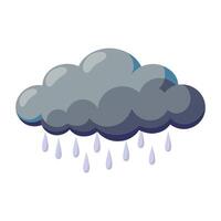 Overcast rain clouds cutout illustration vector