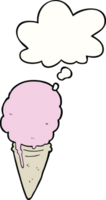 cartoon ice cream with thought bubble png