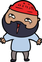 homme barbu heureux de dessin animé png