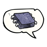 Hand Rede Blase texturiert Karikatur Computer Chip png