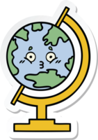 klistermärke av en söt tecknad världsglob png