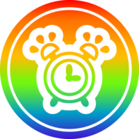 ringing alarm clock circular icon with rainbow gradient finish png