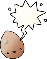desenho animado ovo com discurso bolha dentro suave gradiente estilo png