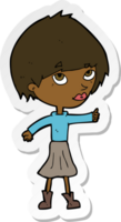 sticker of a cartoon woman giving thumbs up symbol png