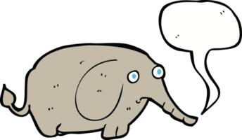 Cartoon trauriger kleiner Elefant mit Sprechblase png