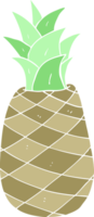 platt Färg illustration av ananas png