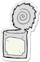 sticker of a cartoon open tin can png