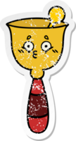 distressed sticker of a cute cartoon school bell png