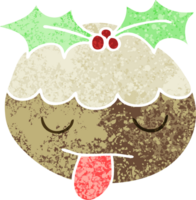 retro Illustration Stil schrullig Karikatur Weihnachten Pudding png