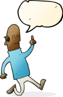 cartoon bald man with idea with speech bubble png