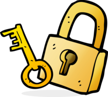 cartoon padlock and key png