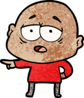 cartoon tired bald man png