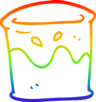 rainbow gradient line drawing of a cartoon drink in tumbler png