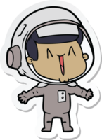 sticker of a happy cartoon astronaut png