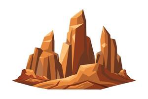 Strong natural rock shapes, flat illustration. vector