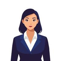 Portrait of a professional woman in a suit. Business woman standing in an office, flat illustration on white background. vector