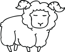 line drawing quirky cartoon ram png