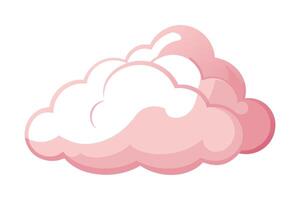 Soft pink clouds cutout, flat illustration vector