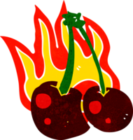 Cartoon flammende Kirschen png