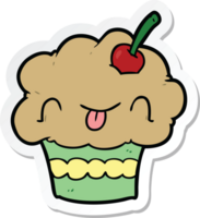 sticker of a cartoon cupcake png