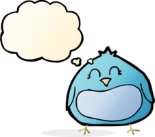 cartoon fat bird with thought bubble png