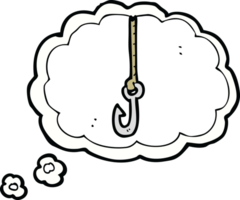 cartoon hook with thought bubble png