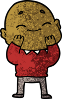 happy cartoon bald man png