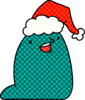 hand drawn christmas cartoon of kawaii slug png