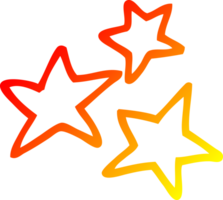 warm gradient line drawing of a cartoon yellow stars png