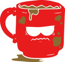 taza de oficina sucia de dibujos animados de estilo de color plano png