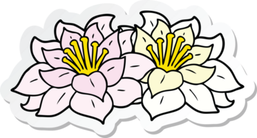 autocollant d'un dessin animé fleurs png