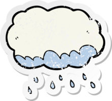 distressed sticker of a cartoon rain cloud png