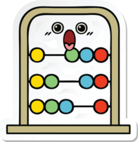 sticker of a cute cartoon abacus png