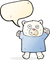 cartoon cute polar bear with speech bubble png