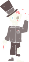 flat color illustration of posh zombie png