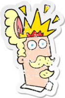 retro distressed sticker of a cartoon man with exploding head png