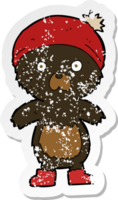 retro noodlijdende sticker van een cartoon schattige teddybeer png