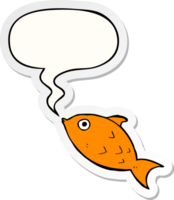 Karikatur Fisch mit Rede Blase Aufkleber png