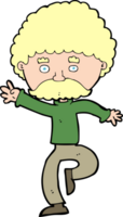 Cartoon Schnurrbart Mann Disco tanzen png