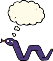 funny cartoon snake with thought bubble png