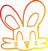 chaud pente ligne dessin de une dessin animé mignonne lapin png