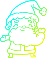 cold gradient line drawing of a santa claus png