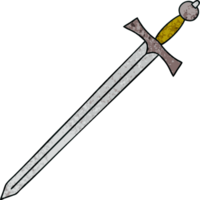 hand drawn quirky cartoon sword png