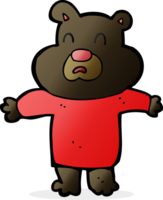 oso negro infeliz de dibujos animados png