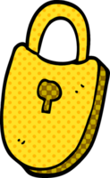 cartoon doodle treasure lock png